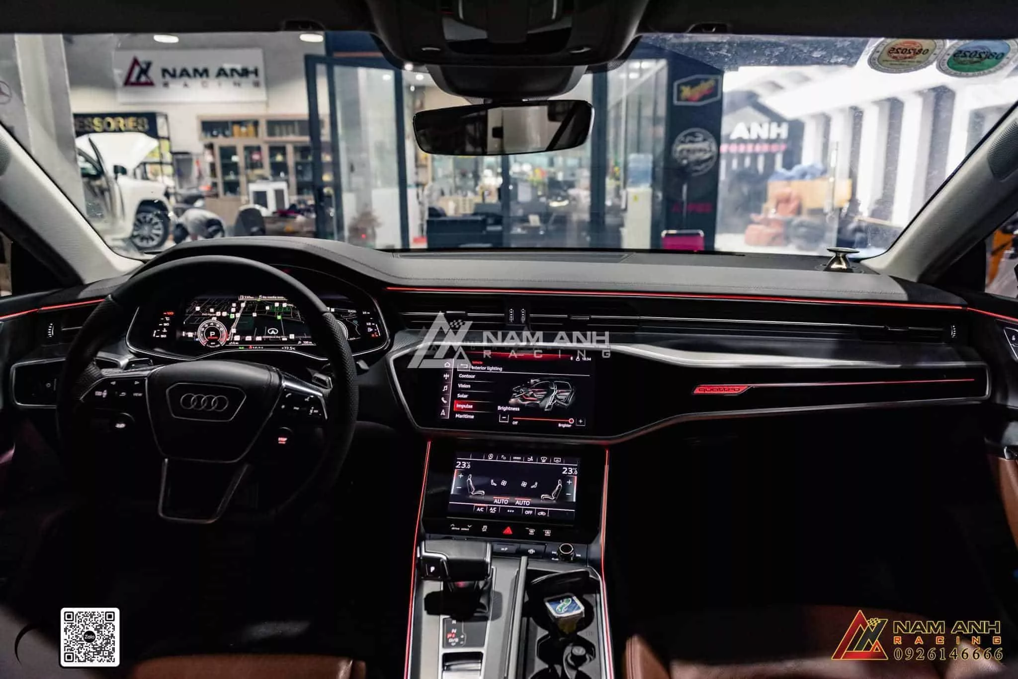 Hệ thống LED nội thất tạo không gian sang trọng cho Audi A7 (2019-2025)