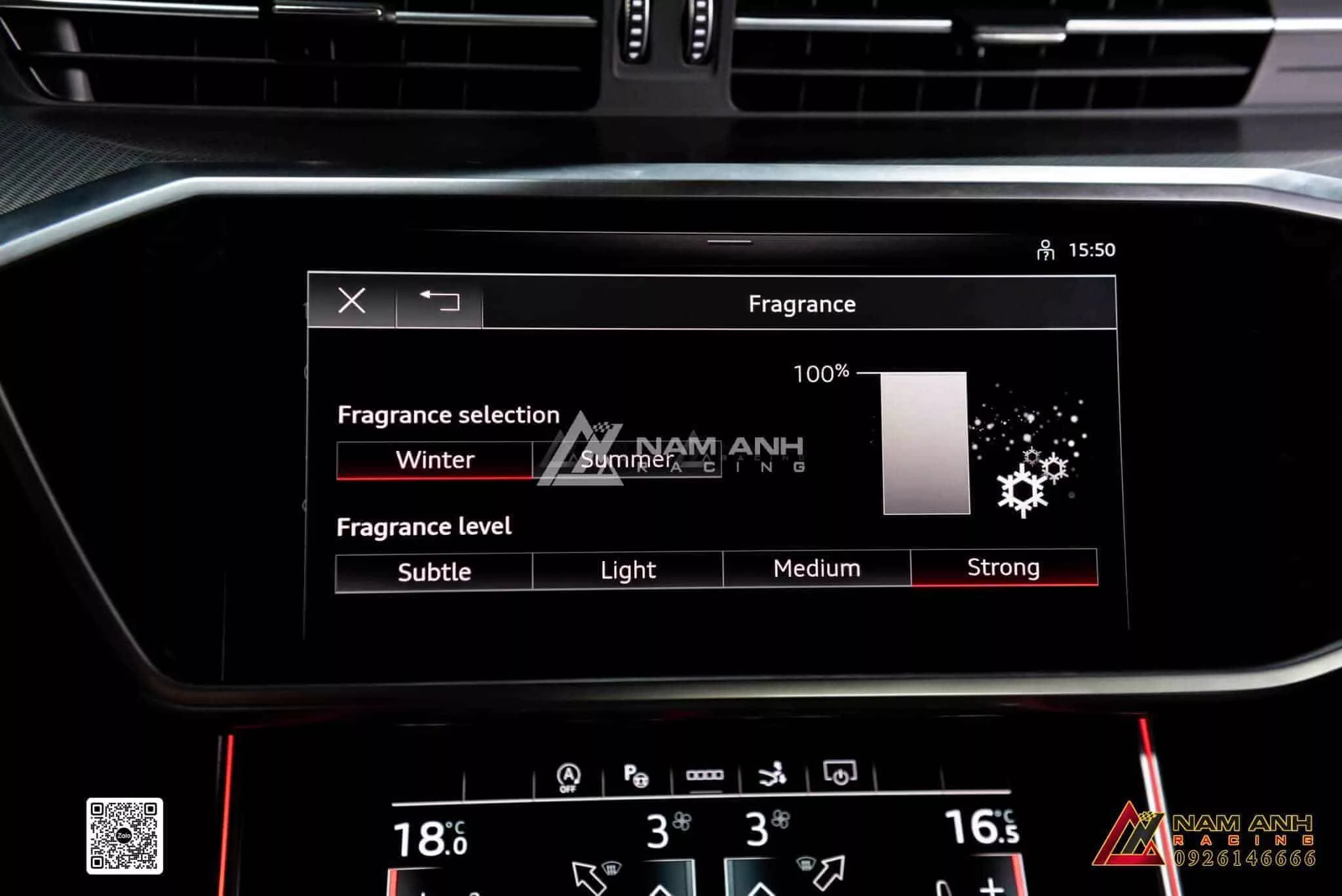 Tạo không gian thư giãn với hệ thống nước hoa Audi A7.