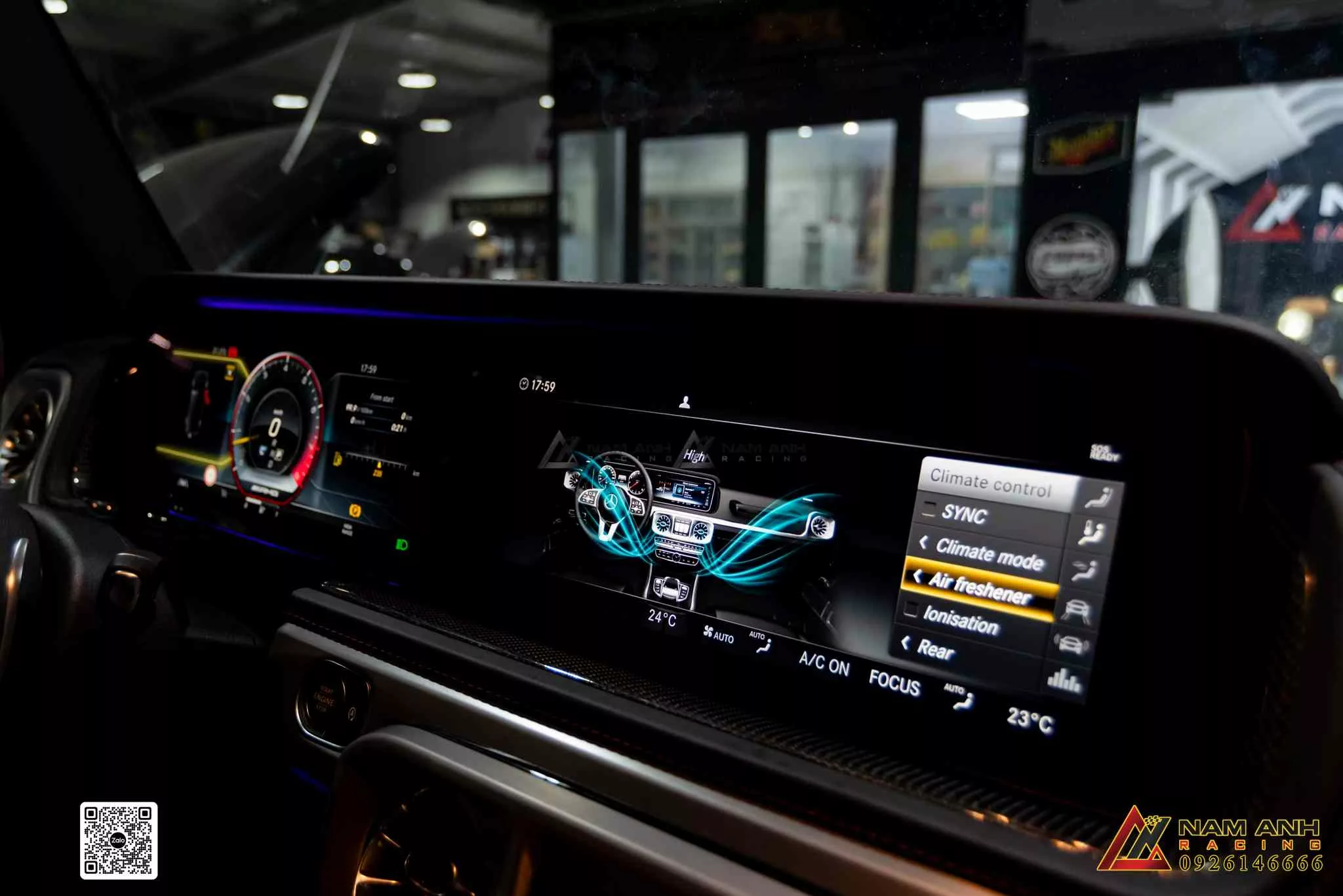 Lắp bộ khuếch tán nước hoa Air Balance không khoan cắt G-Class