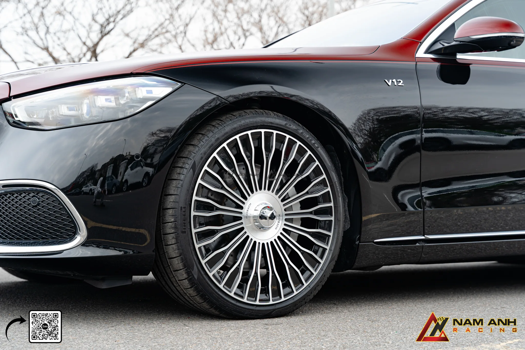 Mercedes S450 Maybach dán nửa trên Black Rose, mâm S680 21 inch